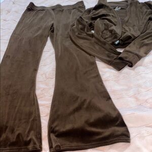Brown Velour Lounge Set